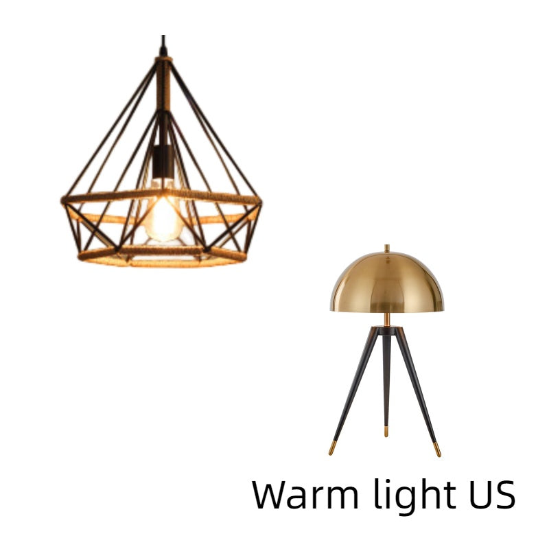 Rustic Twine LED Chandelier – Industrial Iron Pendant (Ø 25 cm & Ø 38 cm) – Duvencioglu