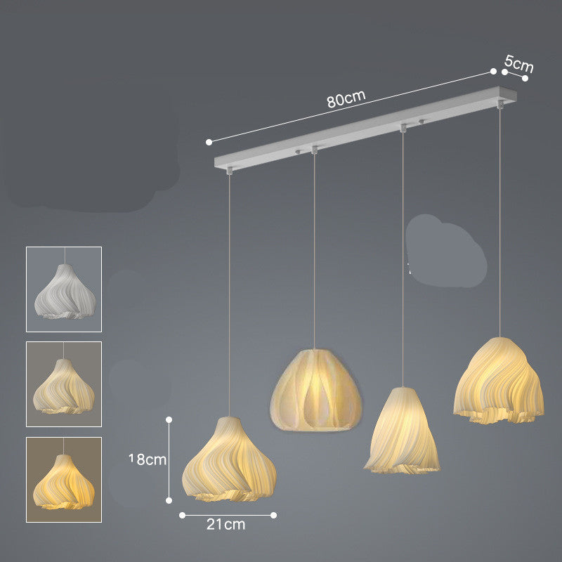 Nordic Iron LED Fish-Line Chandelier – Tri-Color Dimmable Pendant – Duvencioglu