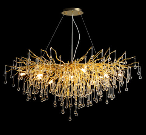 YST01 Postmodern Luxury Water-Drop Crystal LED Chandelier – 600 mm Pendant – Duvencioglu