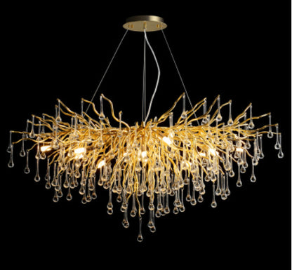 YST01 Postmodern Luxury Water-Drop Crystal LED Chandelier – 600 mm Pendant – Duvencioglu