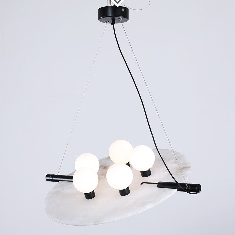 Post-Modern 5-Light Marble Chandelier – Luxurious Bedroom Pendant – Duvencioglu