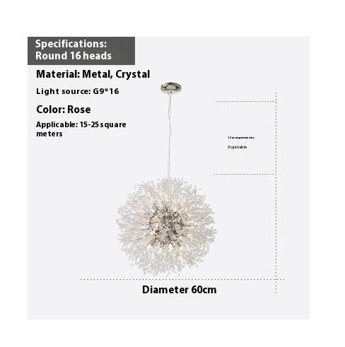 Dandelion Crystal Chandelier - Light Luxury Ceiling Lamp – Duvencioglu