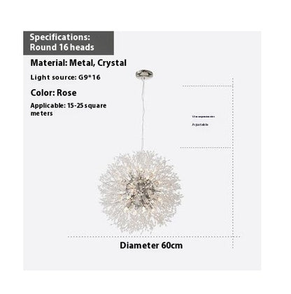 Dandelion Crystal Chandelier - Light Luxury Ceiling Lamp – Duvencioglu