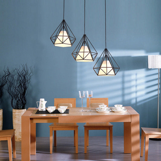 Wrought-Iron Diamond-Pattern LED Chandelier – 1.2 m Pendant – Duvencioglu