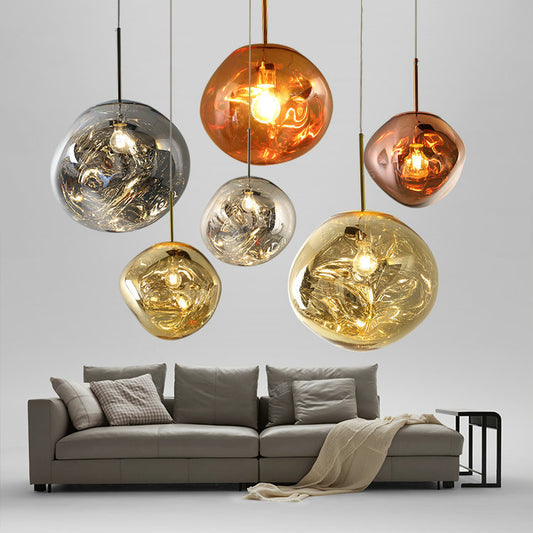 Postmodern Nordic Lava Glass Chandelier – Ø28/38 cm Pendant – Duvencioglu