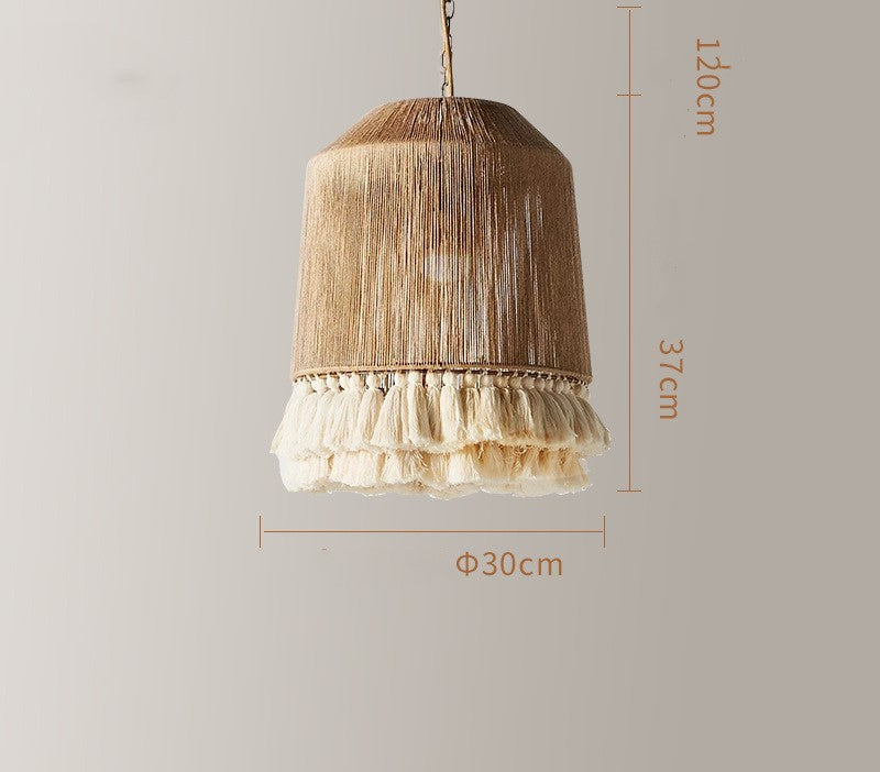 Bohemian Twine Tassel Chandelier – Vintage Rope Pendant (Ø30–60 cm) – Duvencioglu