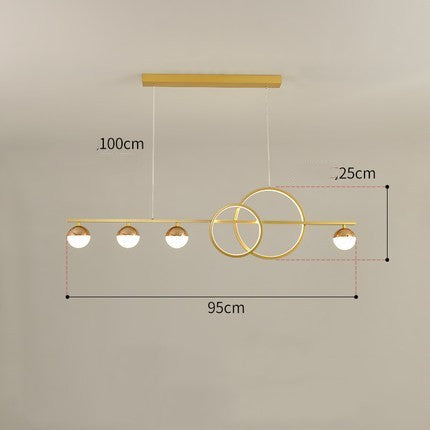 Nordic Rectangular LED Chandelier – Black & Gold 80/95/120 cm Pendant – Duvencioglu