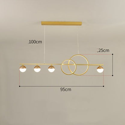 Nordic Rectangular LED Chandelier – Black & Gold 80/95/120 cm Pendant – Duvencioglu