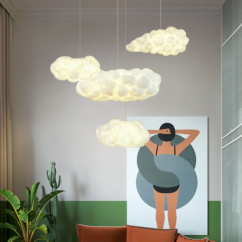Floating Cloud Silk Chandelier – Modern E27 Pendant Light (30–120 cm) – Duvencioglu