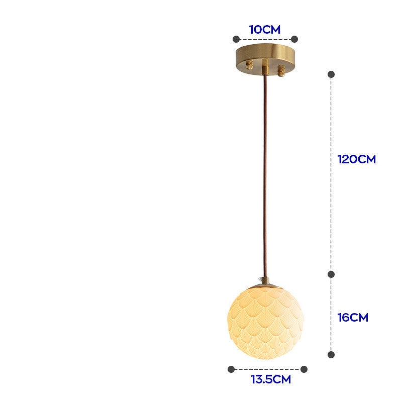Nordic–Japanese Porcelain LED Chandelier – Brass & Ceramic Pendant – Duvencioglu