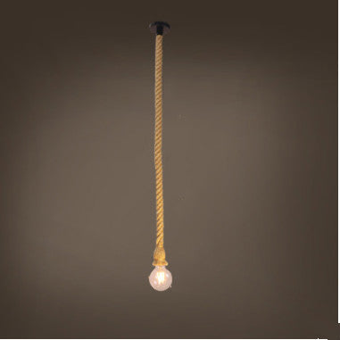 Retro Industrial Hemp-Rope Chandelier – Single & Double-Head Pendant – Duvencioglu
