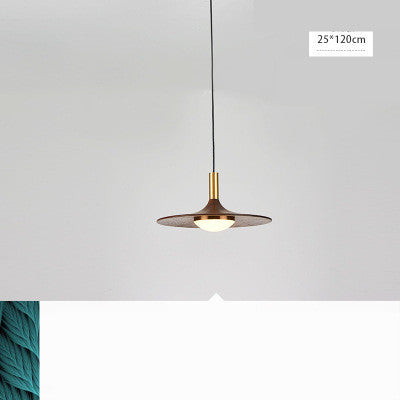 Nordic Retro Flying Saucer Chandelier – Wood & Iron Pendant for Bars – Duvencioglu