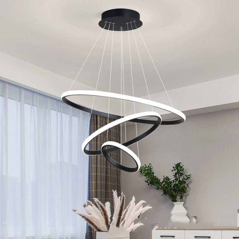 Adjustable Modern Iron LED Fish-Line Chandelier – Smart Eye-Protection Dining Pendant – Duvencioglu