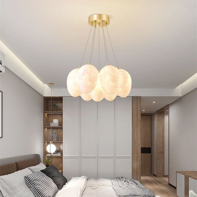 Nordic Moon Bubble LED Chandelier – 36–70 cm Tricolor Pendant (Model D6728) – Duvencioglu