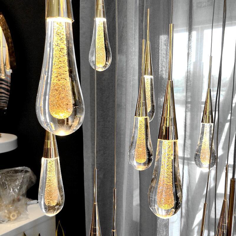 Postmodern Crystal LED Pendant – Single-Head Minimalist Chandelier – Duvencioglu