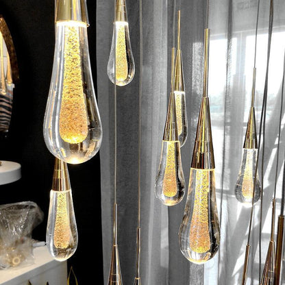Postmodern Crystal LED Pendant – Single-Head Minimalist Chandelier – Duvencioglu