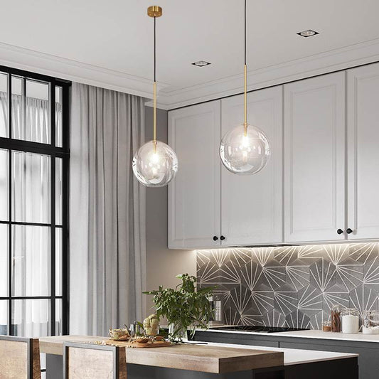 Postmodern Nordic Glass Ball Chandelier – Single-Head Pendant (Ø15–30 cm) – Duvencioglu