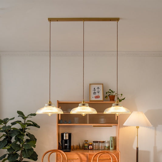 Japanese Vintage Brass & Glass Chandelier – 31/50/80 cm Nordic Pendant – Duvencioglu