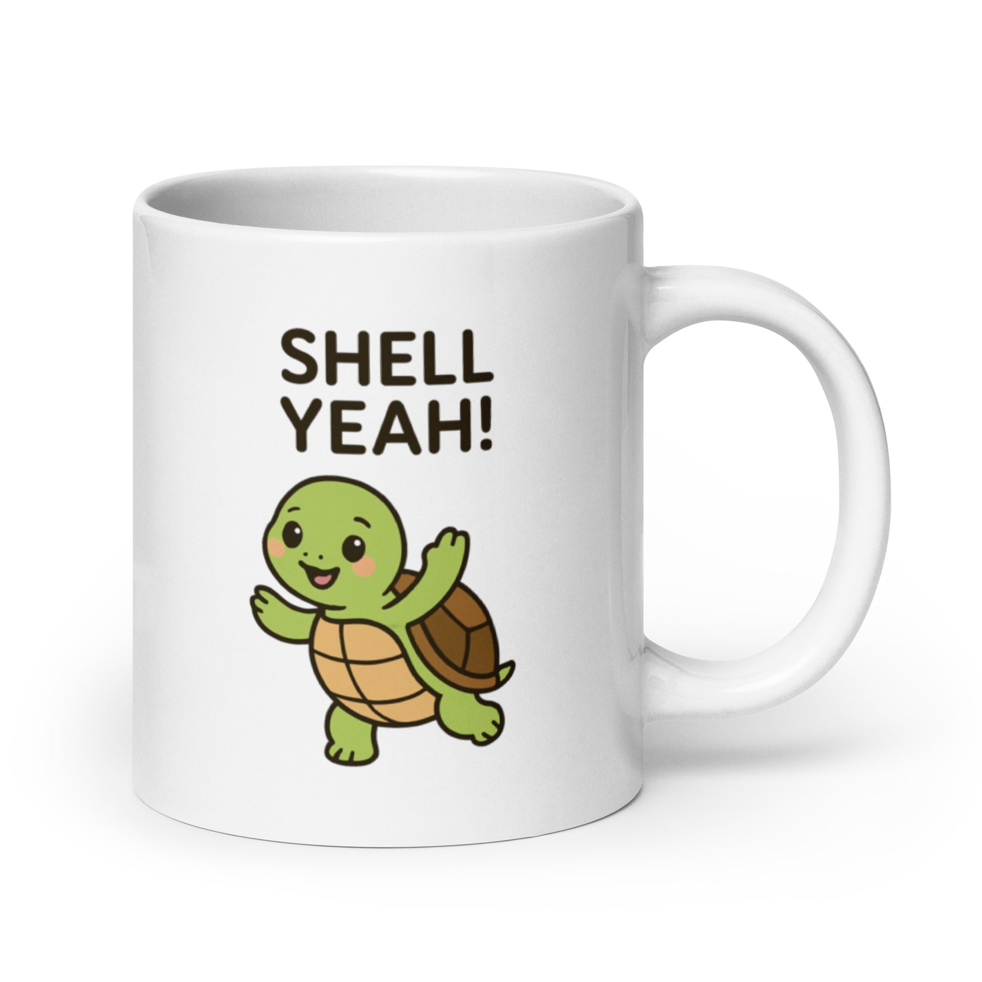 Shell Yeah Turtle Mug – Funny Positive Quote Gift for Happy Souls – Duvencioglu