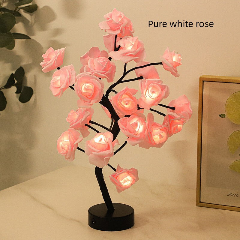 LED Rose Tree Table Lamp - Romantic USB-Powered Night Light – Duvencioglu