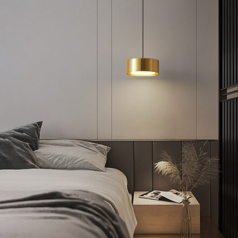 Scandinavian Single-Head LED Bedside Chandelier – Small Iron Pendant – Duvencioglu