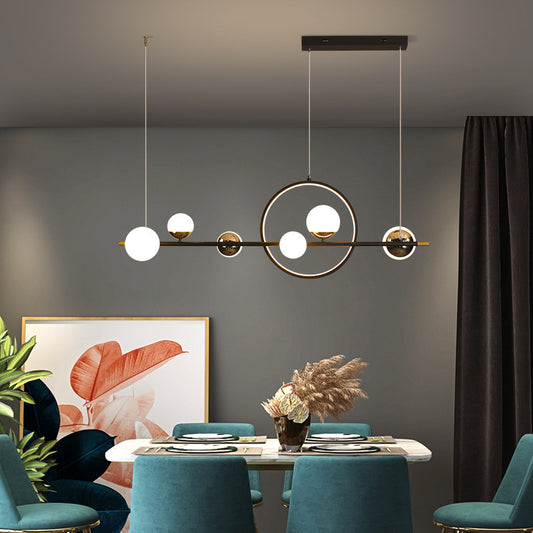Nordic Linear 6-Light LED Chandelier – 112×27 cm Modern Pendant – Duvencioglu