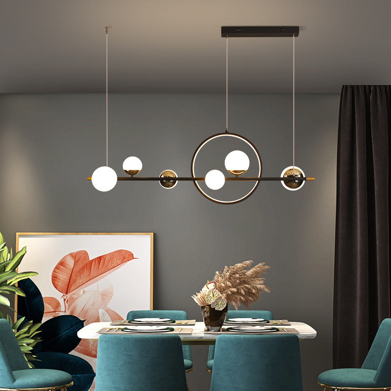 Nordic Linear 6-Light LED Chandelier – 112×27 cm Modern Pendant – Duvencioglu