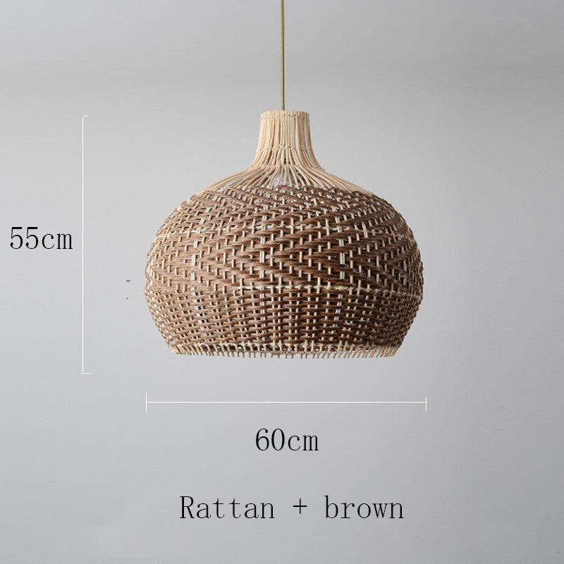 Scandinavian Rattan LED Chandelier – Café & Bar Pendant (Ø 50–60 cm) – Duvencioglu