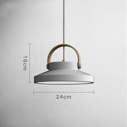 Nordic Macaron Wood Ring Chandelier – Single-Head Zinc Alloy Pendant – Duvencioglu
