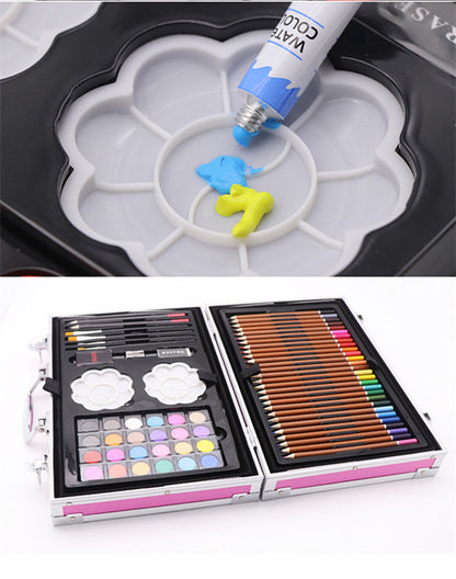 Complete Crayon & Watercolor Painting Set - Portable Aluminum Case – Duvencioglu