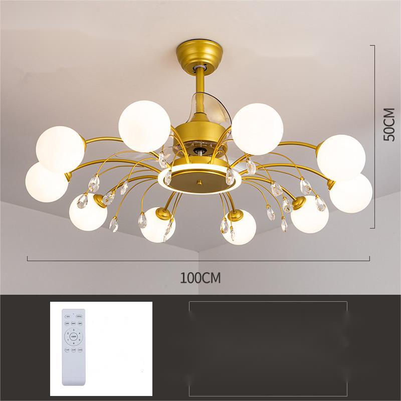 Creative Ceiling Fan Chandelier – 8/10-Head Tri-Color LED Pendant – Duvencioglu