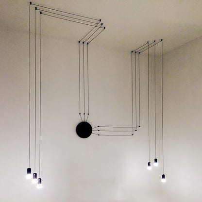 Linear Iron LED Chandelier – Designer Dining & Bar Pendant – Duvencioglu