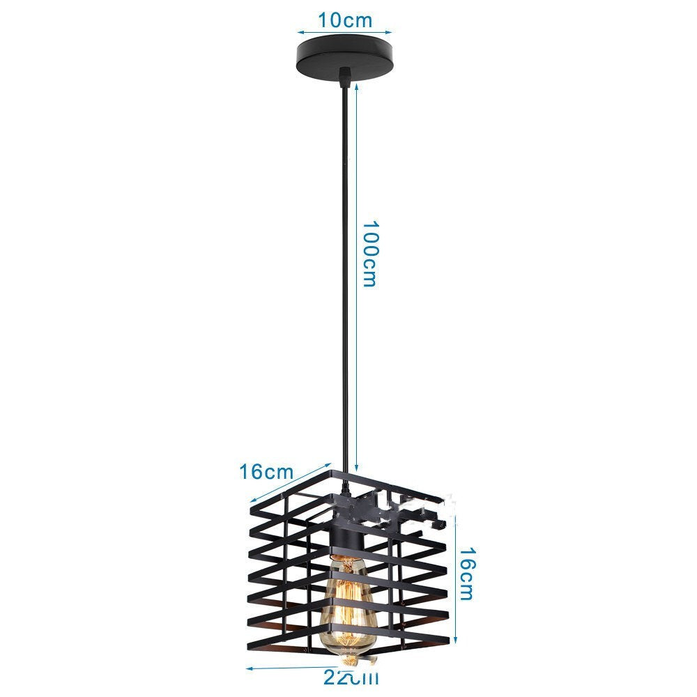 European 3D Iron LED Chandelier – 16×16 cm Pendant (1–3 Heads) – Duvencioglu