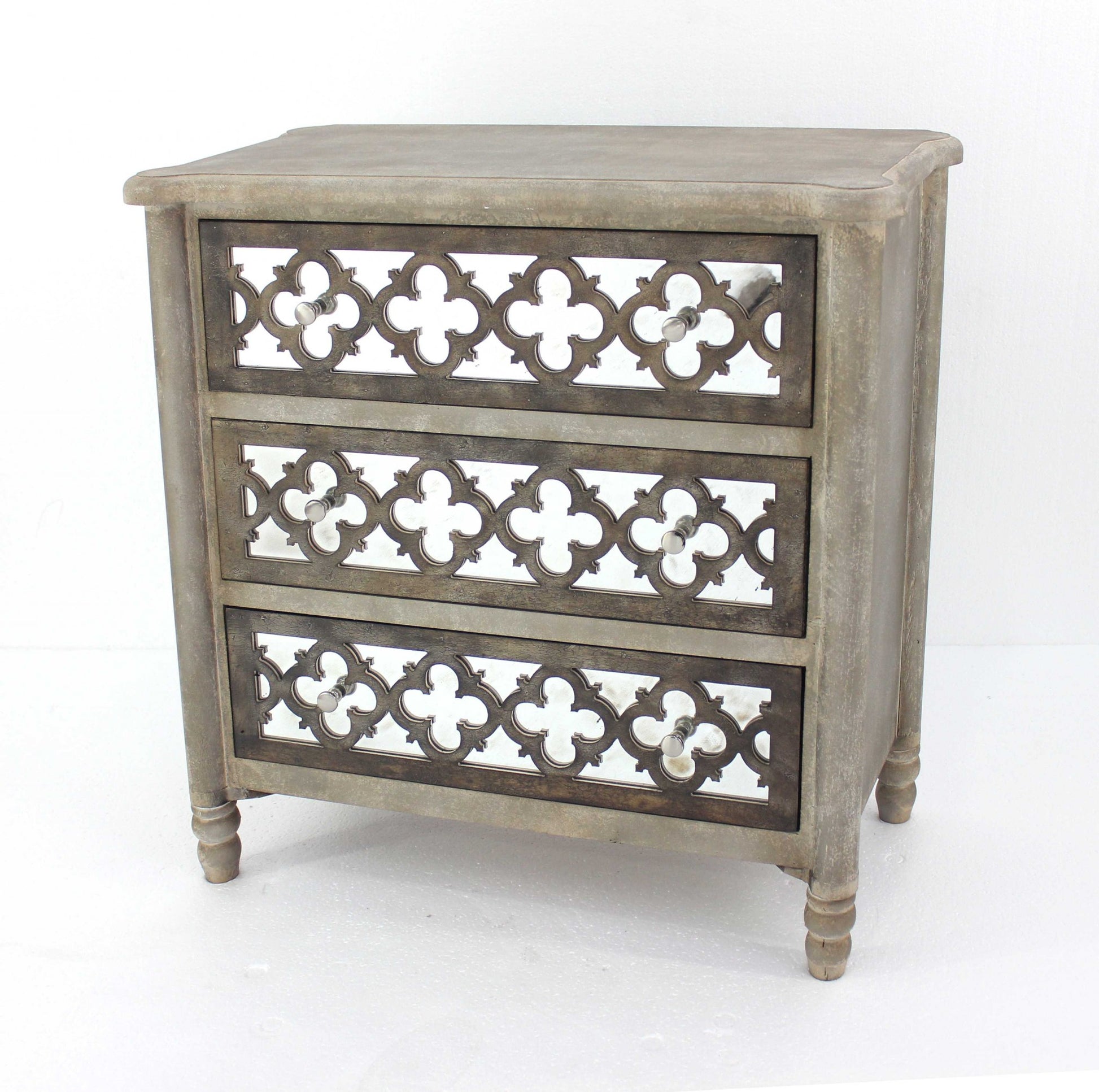 15" Wide Brown Accent Cabinet - Standard Storage with 3 Drawers – Duvencioglu