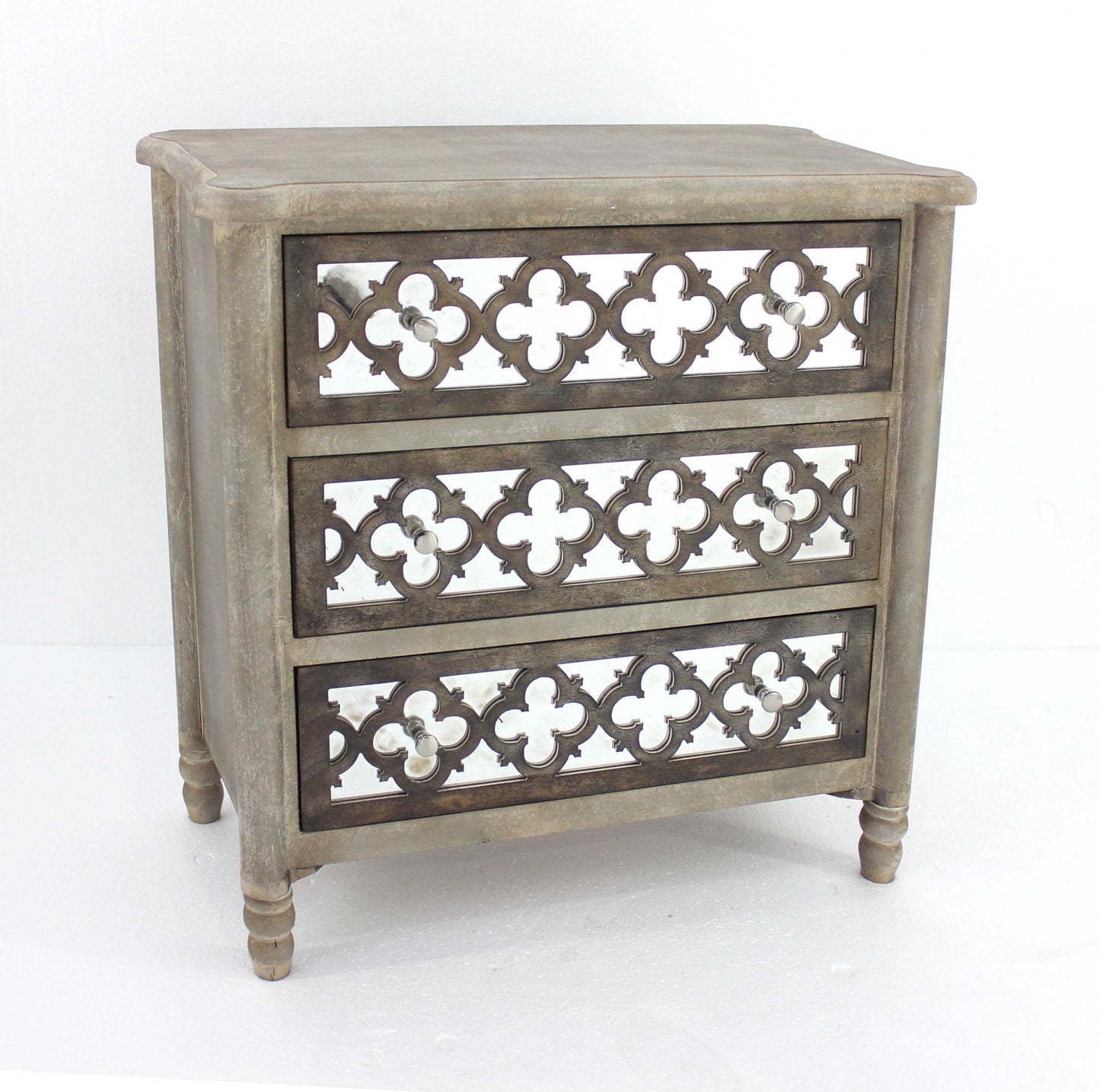 15" Wide Brown Accent Cabinet - Standard Storage with 3 Drawers – Duvencioglu