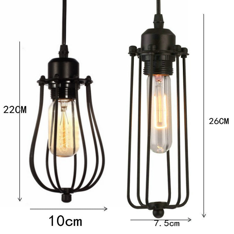 Retro Wrought-Iron Wire-Cage Chandelier – 12×140 cm Pendant – Duvencioglu