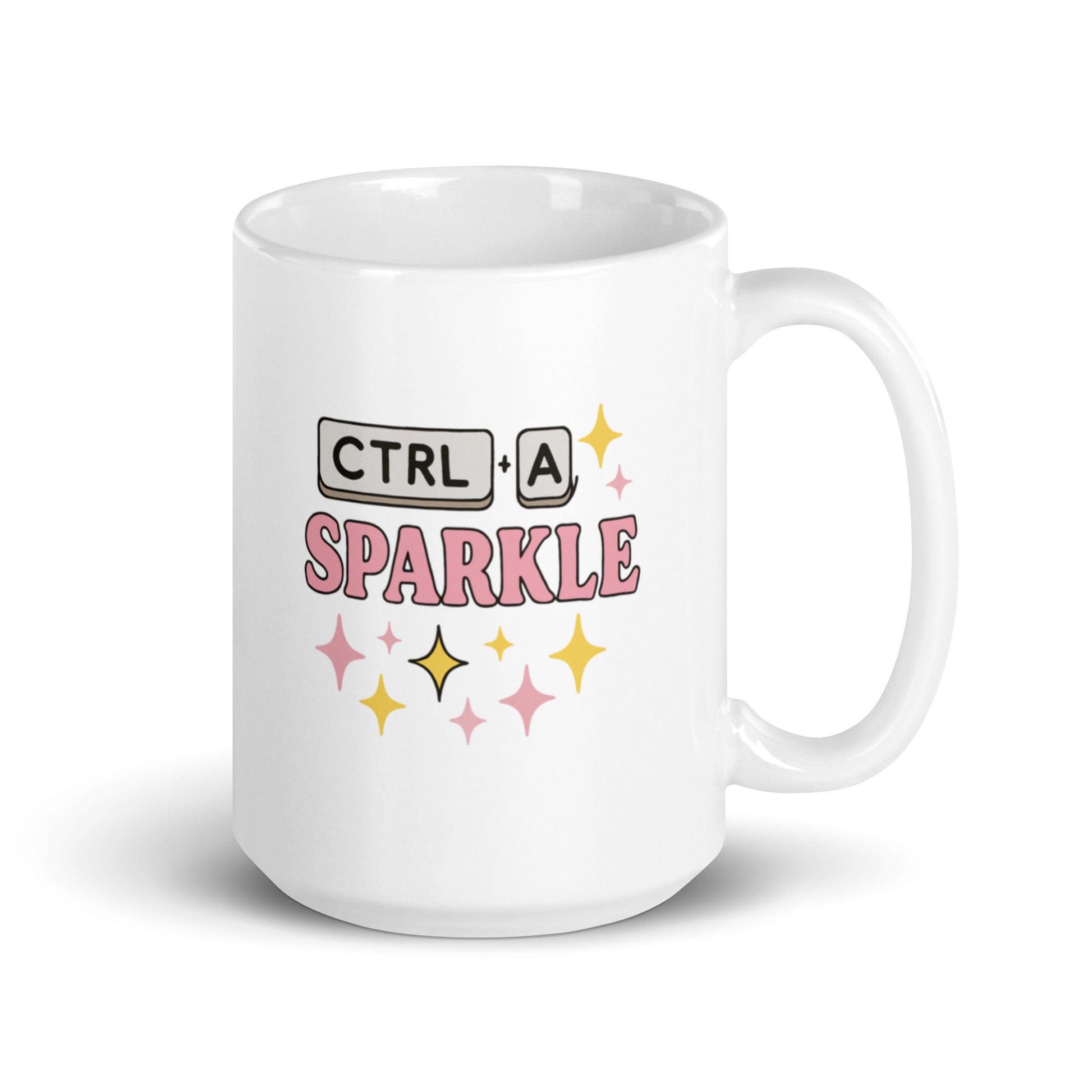 Ctrl Alt Sparkle Mug – Funny Y2K Keyboard Quote Gift with Digital Shine – Duvencioglu
