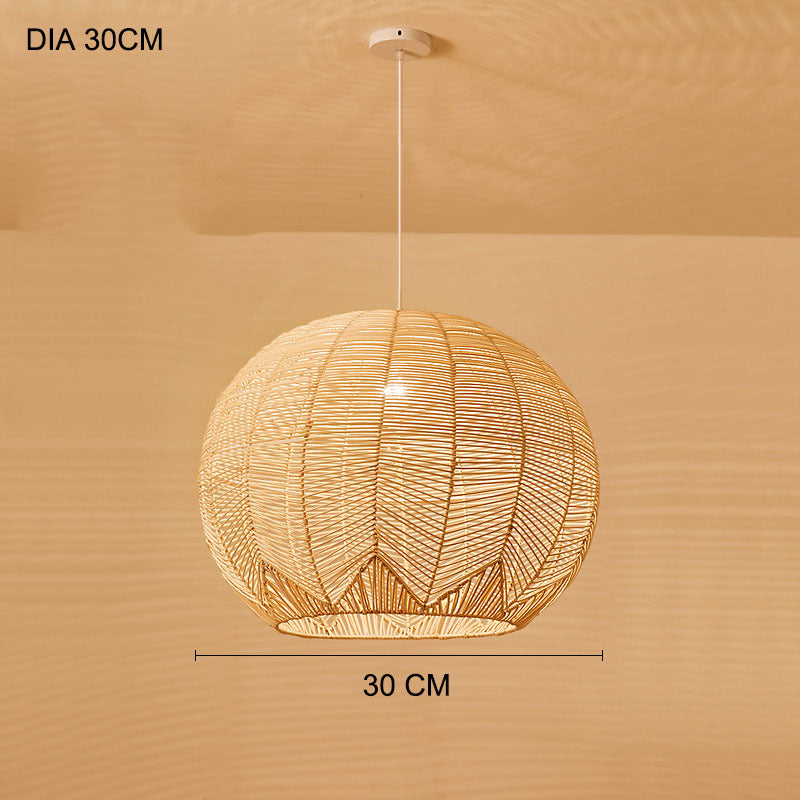 Japanese Zen Rattan Chandelier – 30 cm & 40 cm Designer Pendant – Duvencioglu