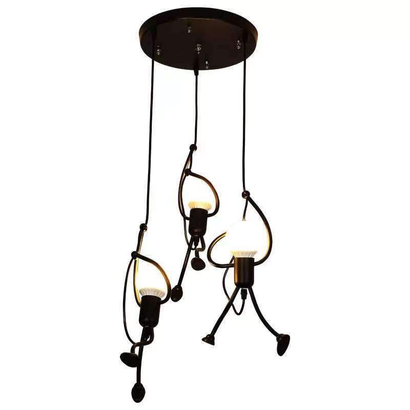 Villain-Style Iron LED Chandelier – Adjustable Pendant (1 m Drop) – Duvencioglu