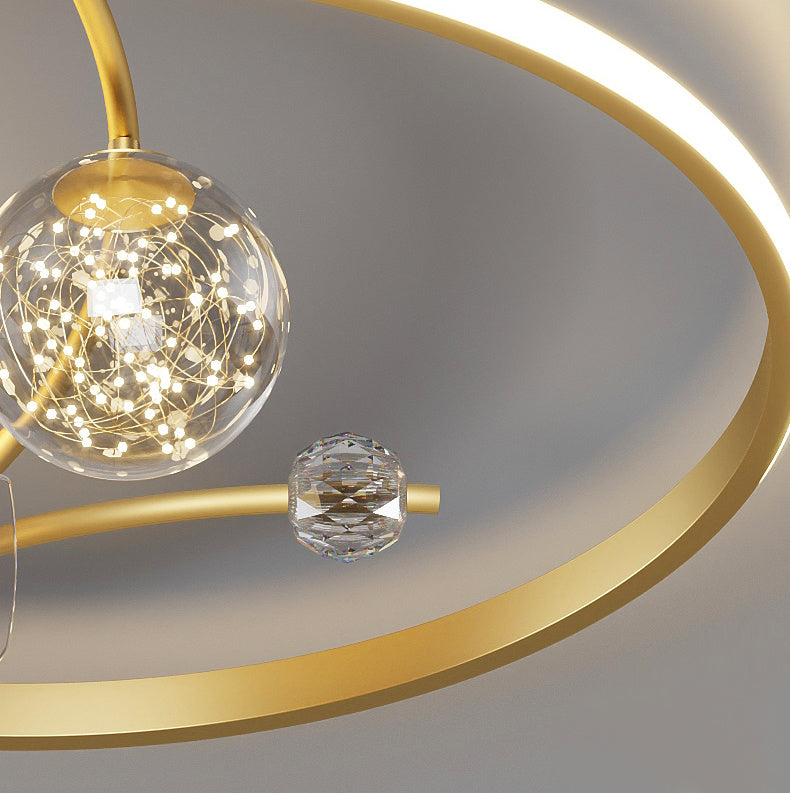 Nordic Remote-Control LED Ceiling Fan Chandelier – Gold & Black – Duvencioglu