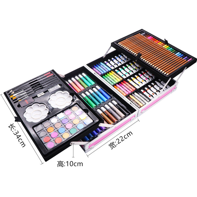 Complete Crayon & Watercolor Painting Set - Portable Aluminum Case – Duvencioglu