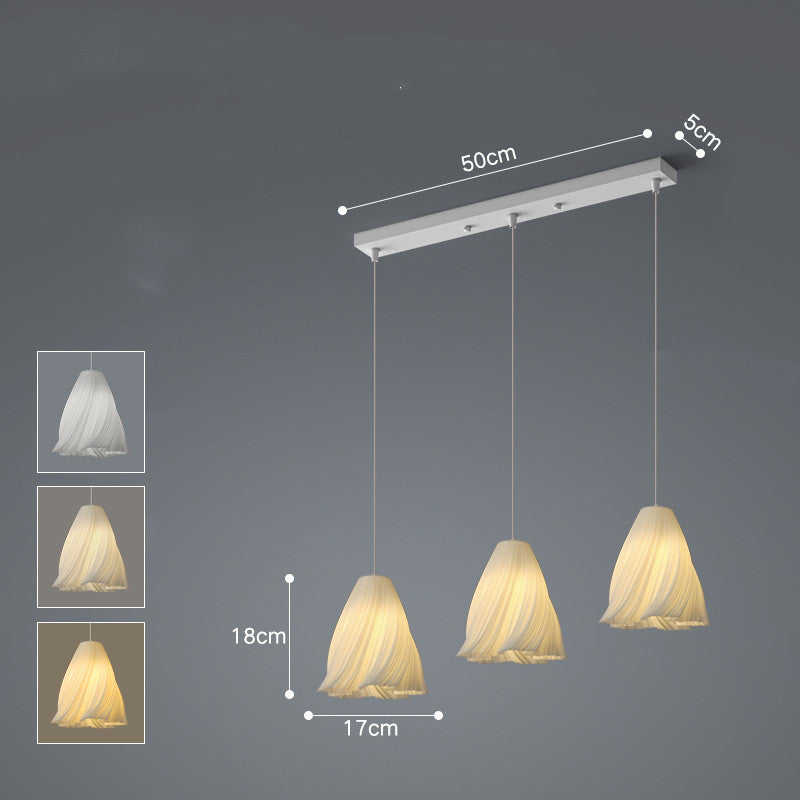 Nordic Iron LED Fish-Line Chandelier – Tri-Color Dimmable Pendant – Duvencioglu