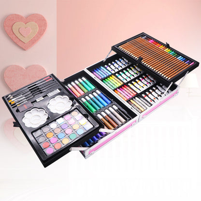 Complete Crayon & Watercolor Painting Set - Portable Aluminum Case – Duvencioglu