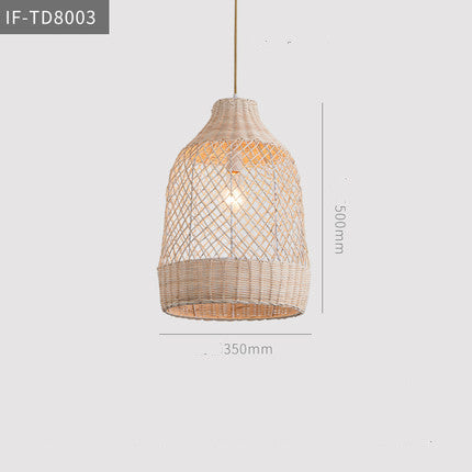 Handwoven Japanese Zen Rattan LED Chandelier – Multi-Size Straw Pendant – Duvencioglu