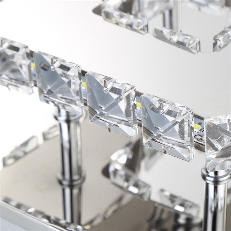 Modern Square Crystal LED Ceiling Chandelier – 8W Metal & Glass Pendant Light – Duvencioglu