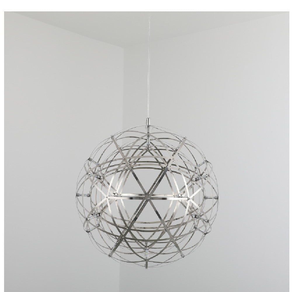 Spark Ball “Full Sky” Star Chandelier – Stainless-Steel LED Pendant – Duvencioglu