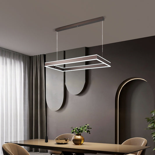 Minimalist Remote-Control LED Ring Chandelier – Single & Dual-Ring Pendant – Duvencioglu