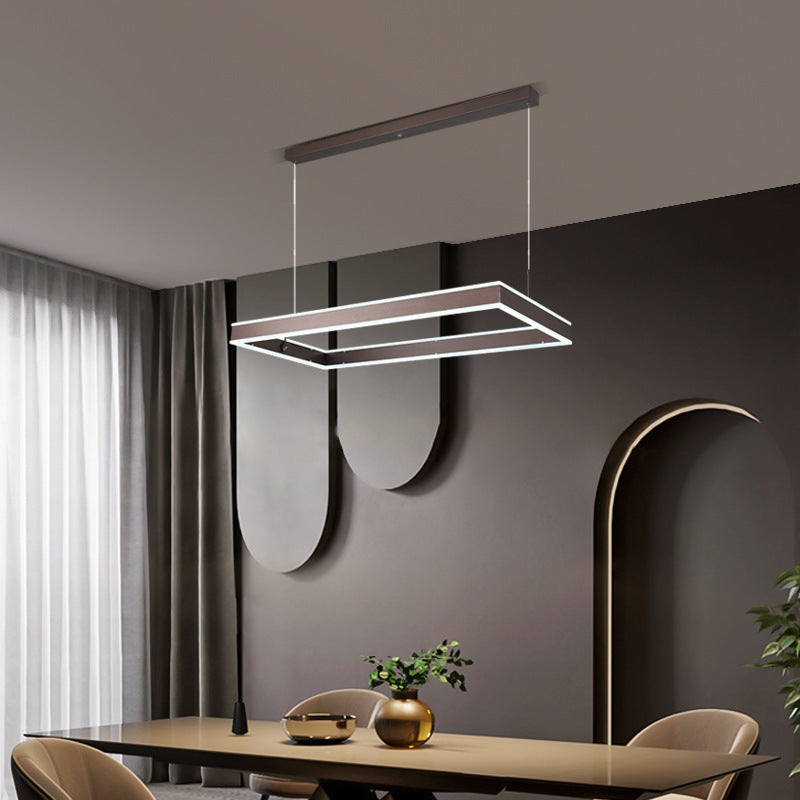 Minimalist Remote-Control LED Ring Chandelier – Single & Dual-Ring Pendant – Duvencioglu