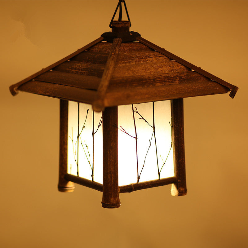 Southeast Asian Bamboo LED Chandelier – Retro Chinese Tea-Room Pendant – Duvencioglu