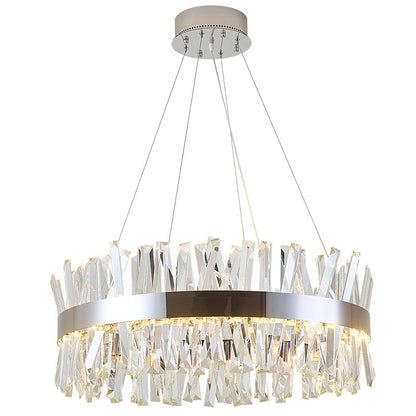 Stainless Steel K9 Crystal LED Chandelier – 60–100 cm Round & Rectangle Pendant – Duvencioglu